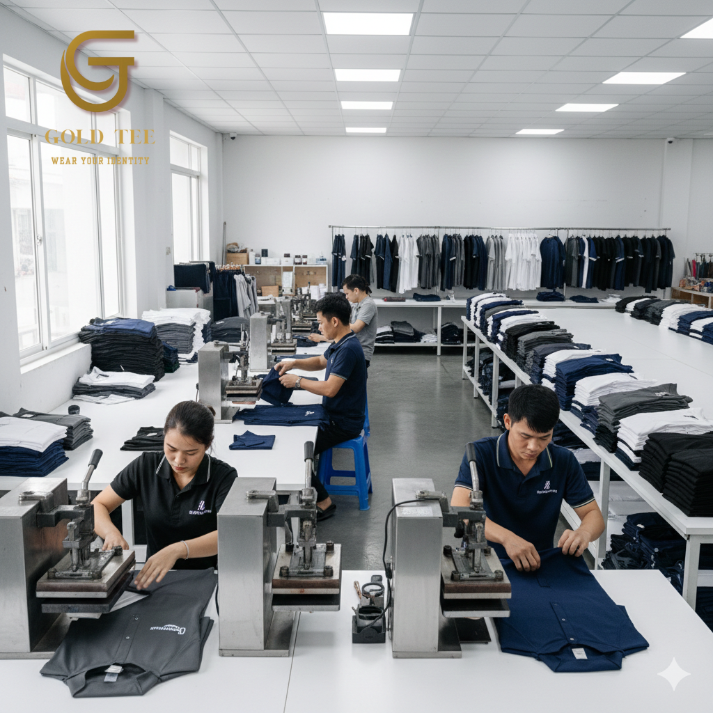in áo đồng phục công ty chuyên nghiệp
