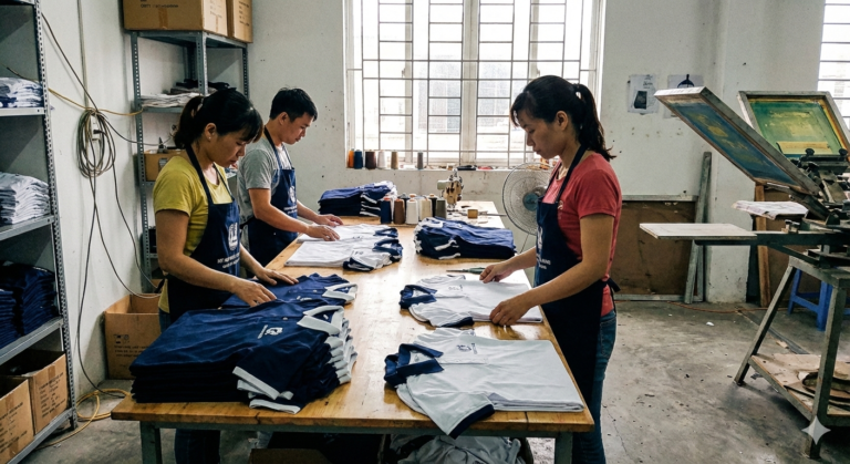 Xưởng in áo đồng phục GOLDTEE tại Hà Nội với đội ngũ sản xuất trực tiếp